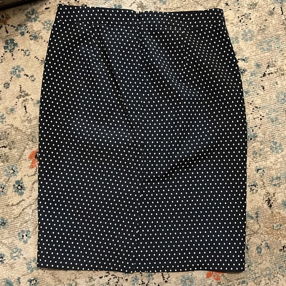 J. Crew No. 2 Pencil Skirt in Navy Polka Dot Jacquard - Picture 11 of 15